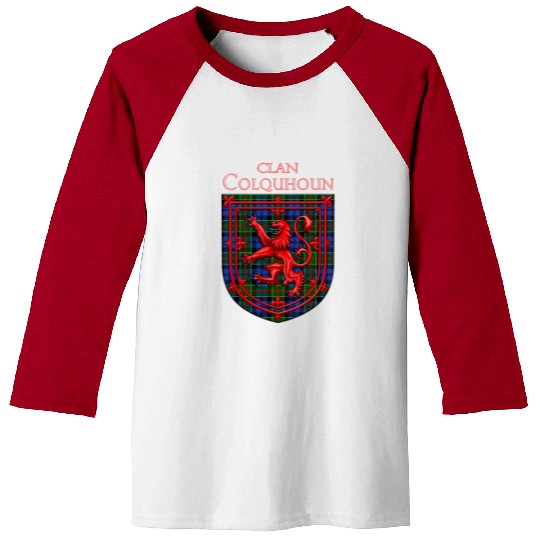 Colquhoun Tartan Scottish Plaid Lion Rampant Baseball Tees