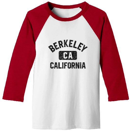 Berkeley Ca California Gym Style Gray W Distress Baseball Tees