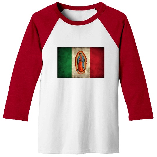 Our Lady Virgen De Guadalupe Mecan Flag Baseball Tees