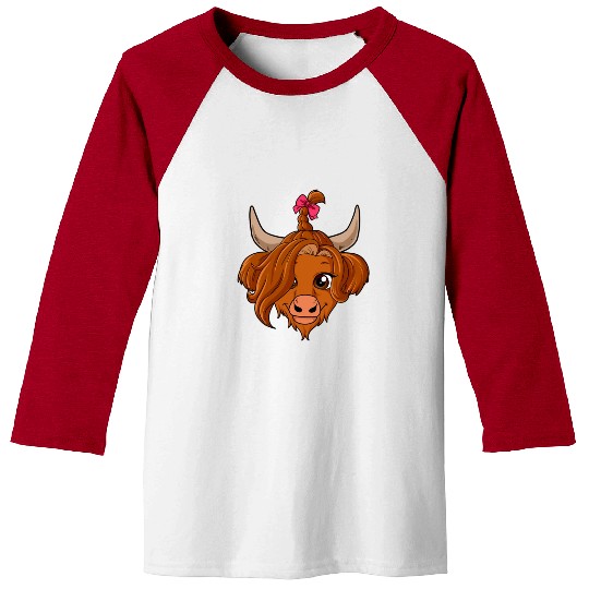 Scottish Highland Cow Cute Heifer Highland Cow Far Baseball Tees
