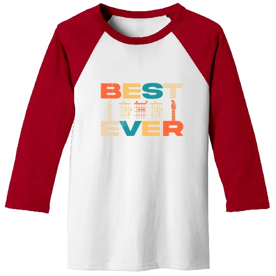 Best Dad Ever Guitar Chords Musician Funny Fathers Baseball Tees
