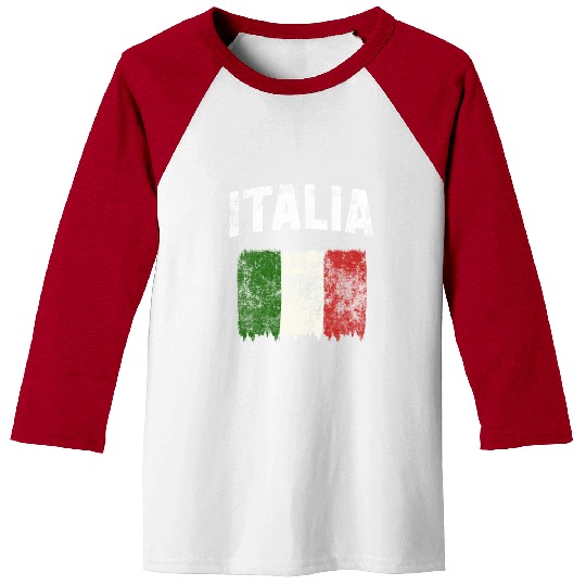 Italia - Distressed Italian Flag Baseball Tees