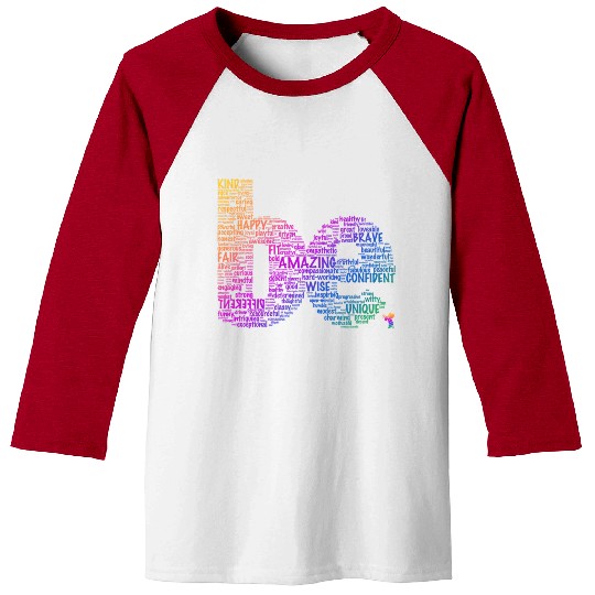 Inring Positive Word Be Colorful Letter Baseball Tees