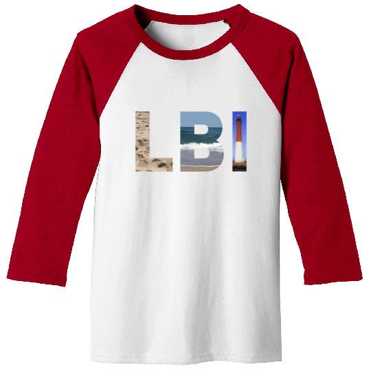 Lbi Long Beach Island Nj Photo Beach Ocean Baseball Tees