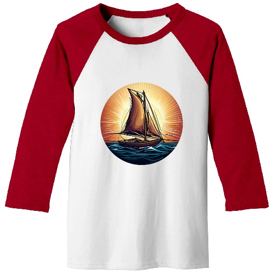 Sailboat in Sunset Baseball Tees
