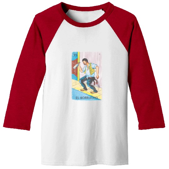 Loteria El Borracho Colorful Tarot Card Baseball Tees