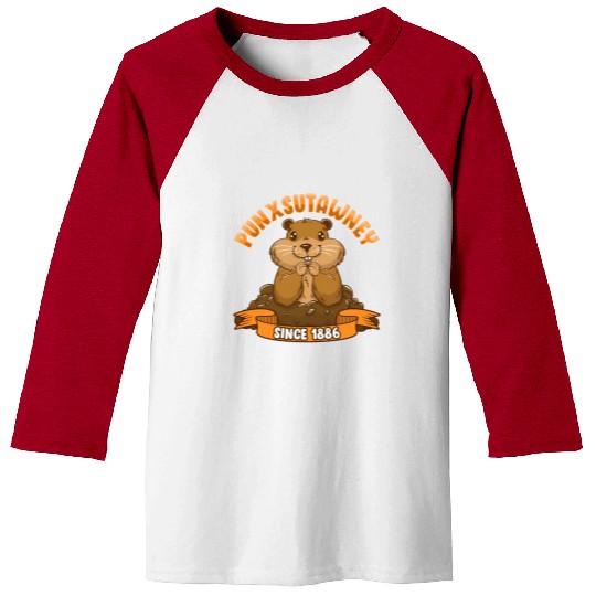 Groundhog Day Phil Ground Hog Punxsutawney Baseball Tees