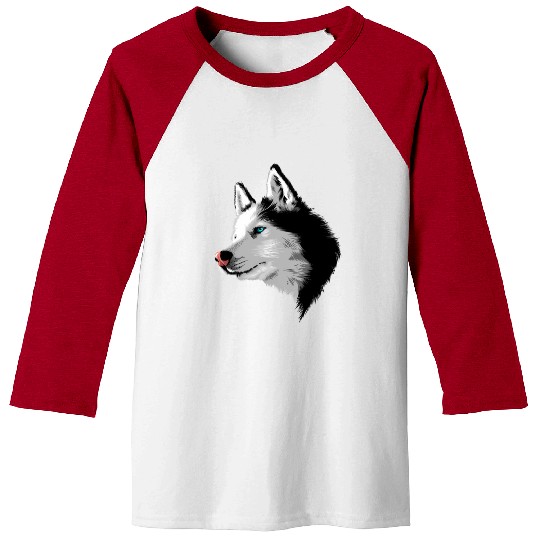 Siberian Huy Realistic Print Huy Puppy Owner Baseball Tees