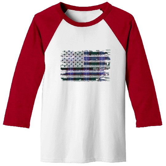 Guthrie Surname American Flag Scottish Clan Tartan Baseball Tees