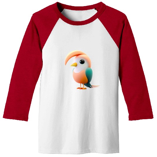 Cute Bird of Paradise 3D Render Baseball Tees