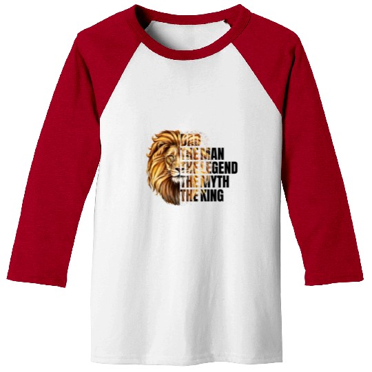 Dad the Man the Legend Leopard Lion Png Baseball Tees