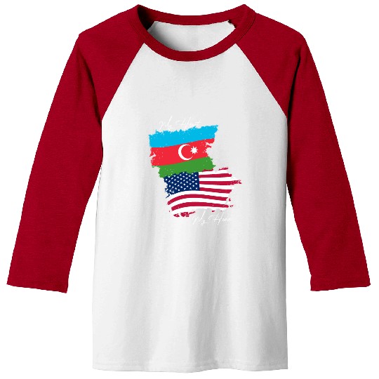 Azerbaijan Baseball Tees Proud Azerbaijan And Usa Flags