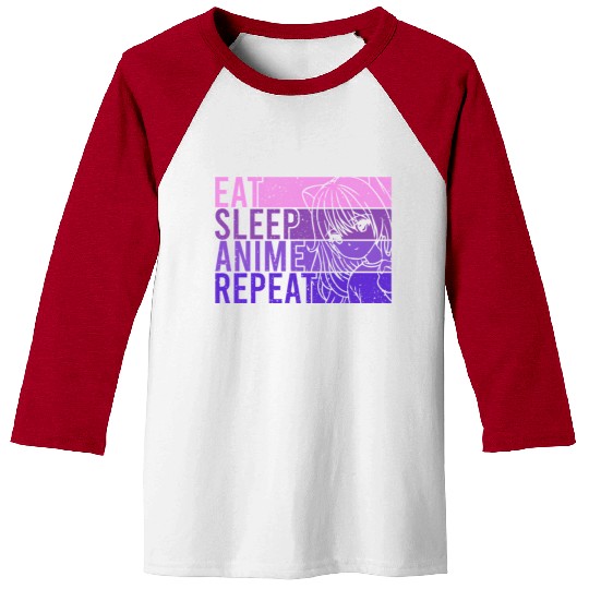 Anime Baseball Tees Eat Sleep Anime Repeat Anime
