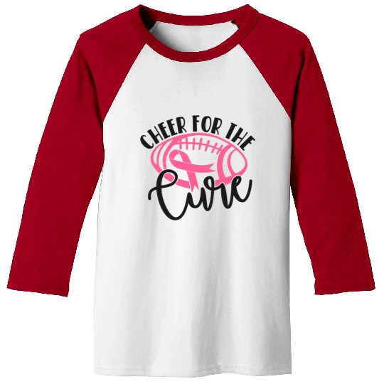 Cheer For The Cure Pink Breast Cancer Awareness Baseball Tees