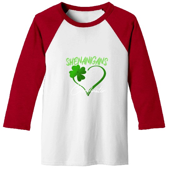 Shenanigans Coordinator Green He Shamrock St Baseball Tees