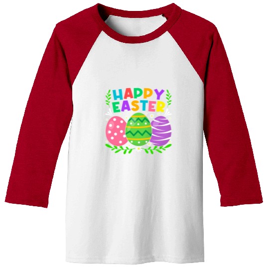 Happy Easter Day Bunny Eggs Easter Baseball Tees