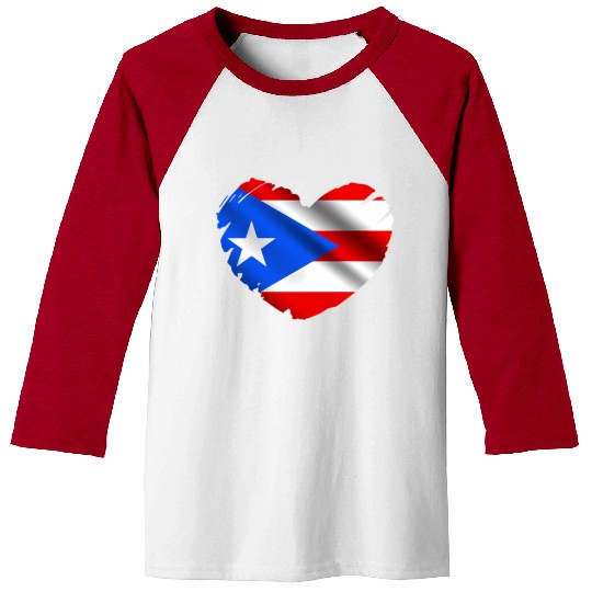 Puerto Rico Flag On Shape Of He Puerto Ricans Baseball Tees