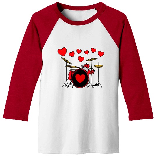 Valentines Drummer Drum Teacher Wedding Musician Baseball Tees