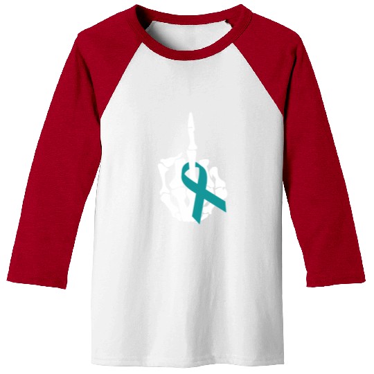 Fuck Ovarian Cancer Middle Finger Ovarian Cancer A Baseball Tees