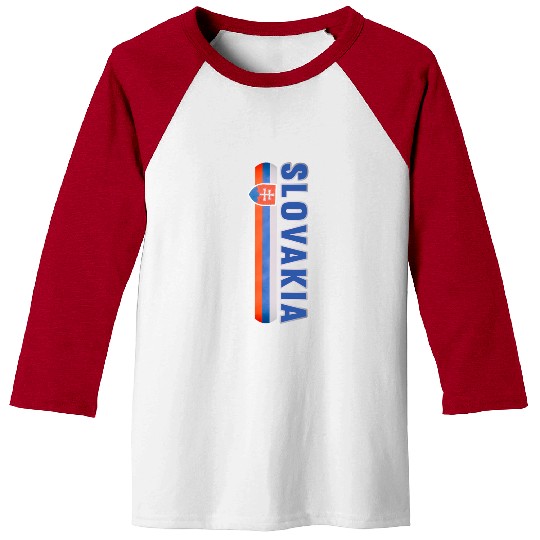 Slovakia Sports-Style - Blue Text Slovak Flag Baseball Tees