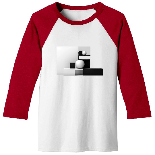 Abstract Circles and Square Baseball Tees