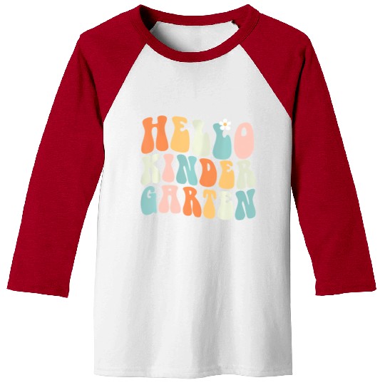 Hello Kindergarten Teacher Team Back To School Baseball Tees