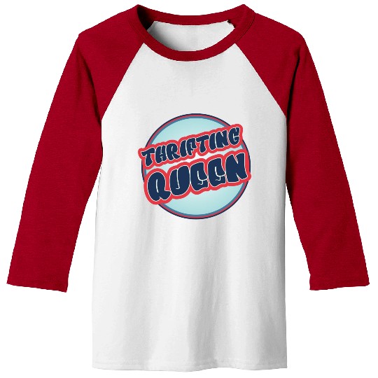 Thrifting Queen red blue Baseball Tees