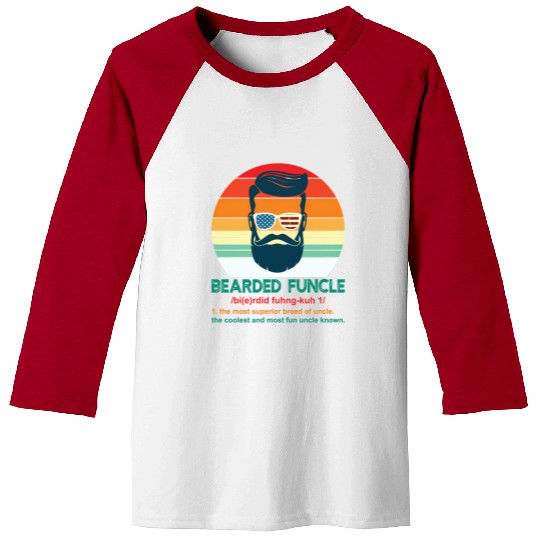 Bearded Funcle Definition Uncle Baseball Tees