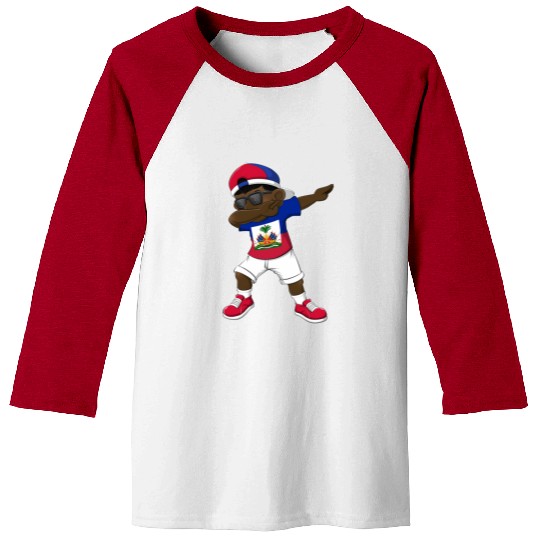 Dabbing Haitian Haiti Flag Dab Dance Baseball Tees