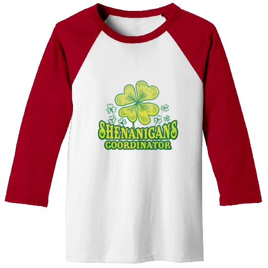 Shenanigans Coordinator St Patrick'S Day Shamrock Baseball Tees