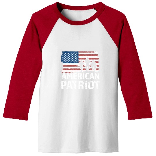 American Patriot Military Soldier Us Flag Veteran Baseball Tees