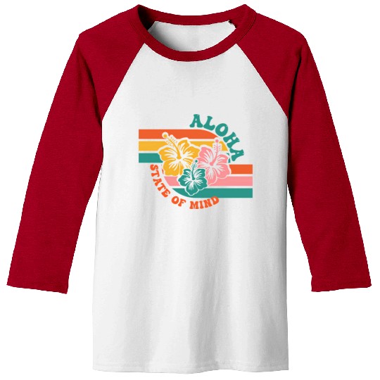 Aloha Hawaiian Islands Hawaii Surf Hibiscus Baseball Tees