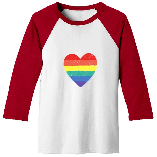 rainbow heart Baseball Tees