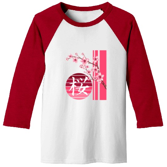 Sakura Flowers Spring Cherry Blossoms Japanese Kan Baseball Tees