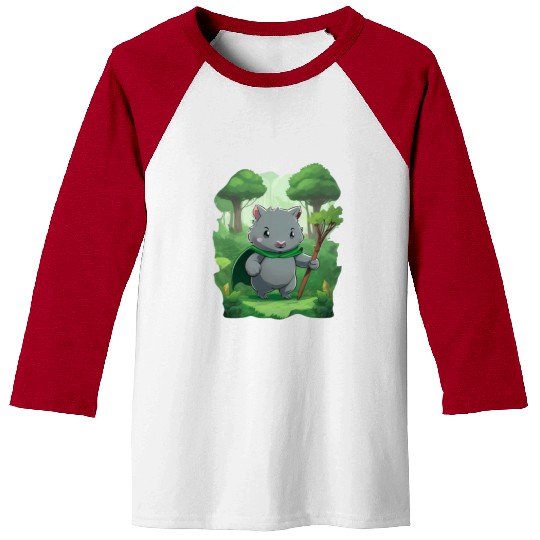 Wombat Hero - Green Cape Wombat Baseball Tees