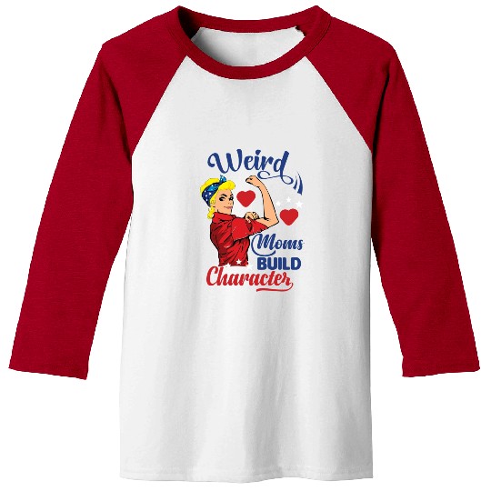groovy weird moms build character Baseball Tees