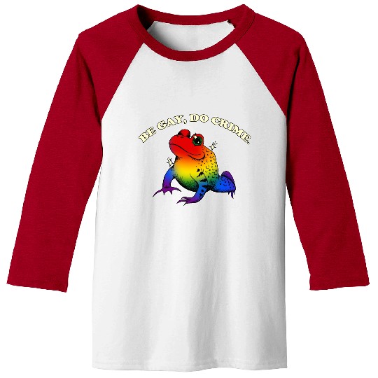 BGD crime - Vintage LGBT Rainbow Frog Meme Baseball Tees