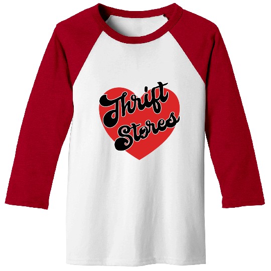 Thrift Stores red heart Baseball Tees