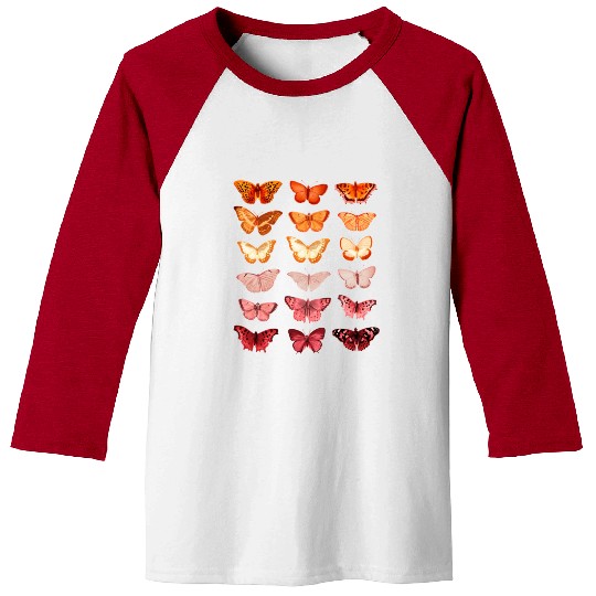 Lesbian Flag Color Butterfly Subtle Sapphic Pride Baseball Tees