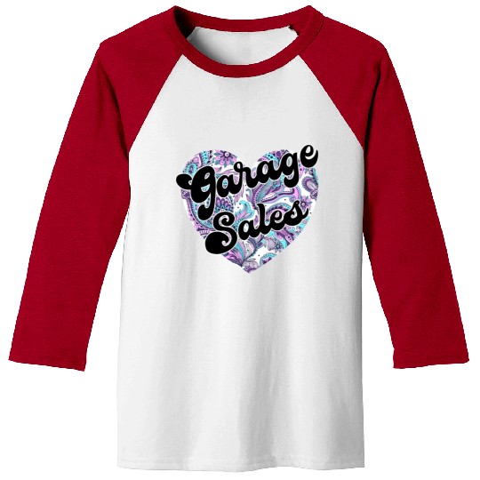 Garage Sales paisley heart Baseball Tees