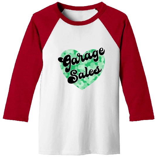 Garage Sales green camo heart Baseball Tees