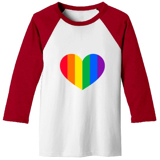 Gay Pride Rainbow Heart Baseball Tees