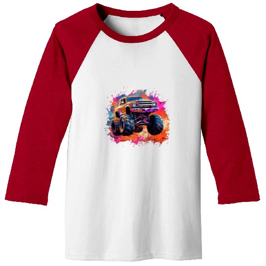 Monster Truck Big Retro Race Dad Trucker Lover Baseball Tees
