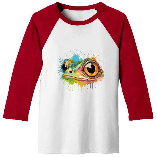 Colorful Leap - Watercolor Style Frog Art Baseball Tees