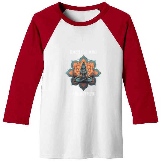 Women's Yoga Meditation Lotus Design Baseball Tees