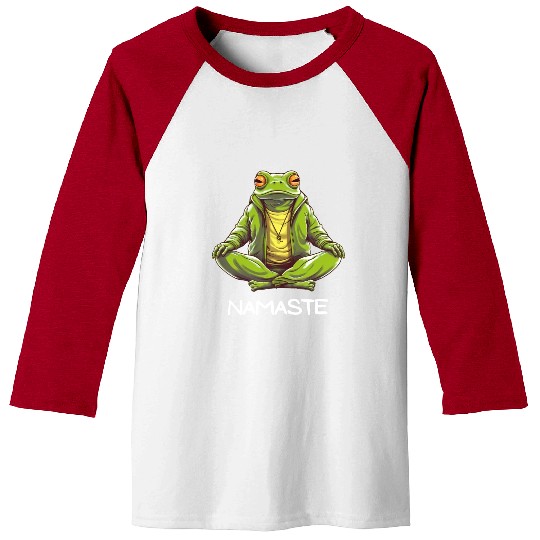Yoga Meditation Namaste Frog Baseball Tees
