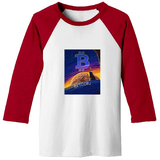 Bitcoin Coin-Crypto TO THE MOON Baseball Tees