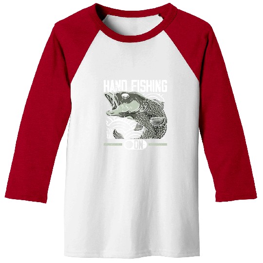 Hand Fishing Fisherman Noodling Lover Fisher Fish Baseball Tees