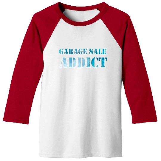 Garage Sale Addict blue watercolor Baseball Tees