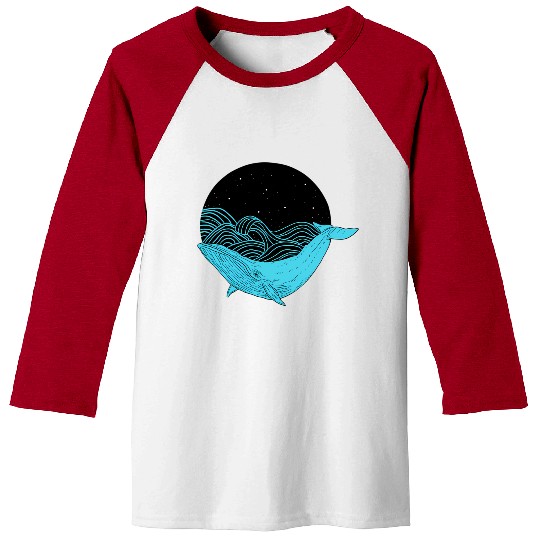 Humpback Whale Midnight Space Whale Baseball Tees